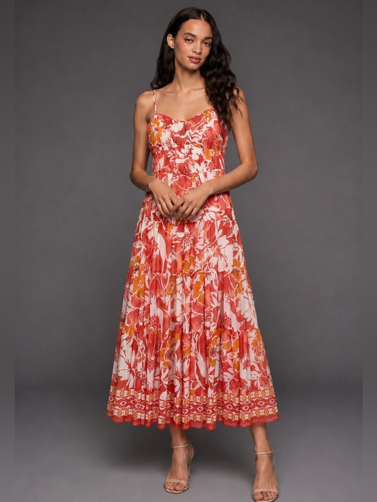Avec Les Filles Dresses & Skirts - NWT AVEC LES FILLES Tropical Floral Coral Resort Anthropologie Sundress 10